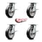 Service Caster 8 Inch Heavy Duty Rubber on Aluminum Caster Set with Roller Bearings and Brakes SCC-35S820-RAR-SLB-4 - alternate 3